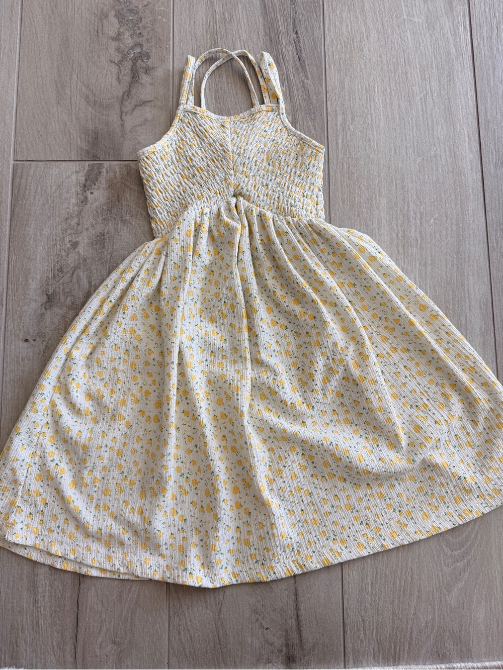 Zara Yellow Floral Smocked Sundress
